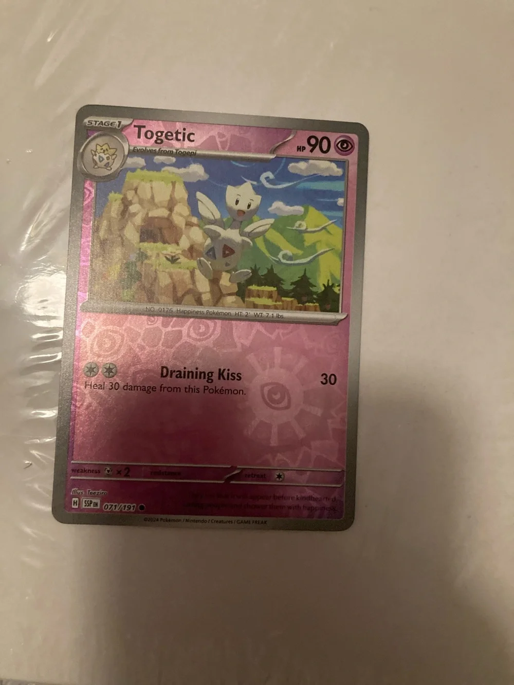 Pokemon Togetic Pink Holo Trading Card
